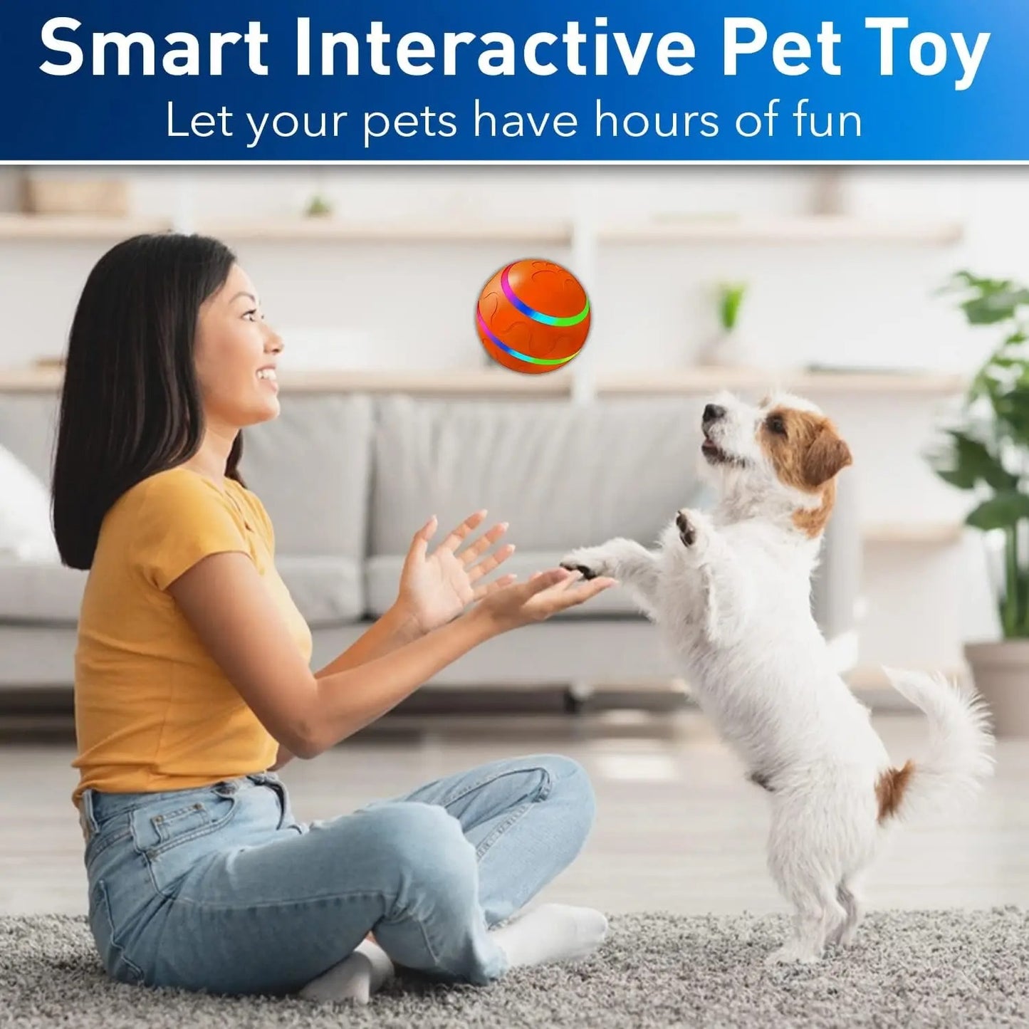 Best Interactive Cat Toys – Smart Automatic Wicked Ball with LED Lights & Motion Sensor